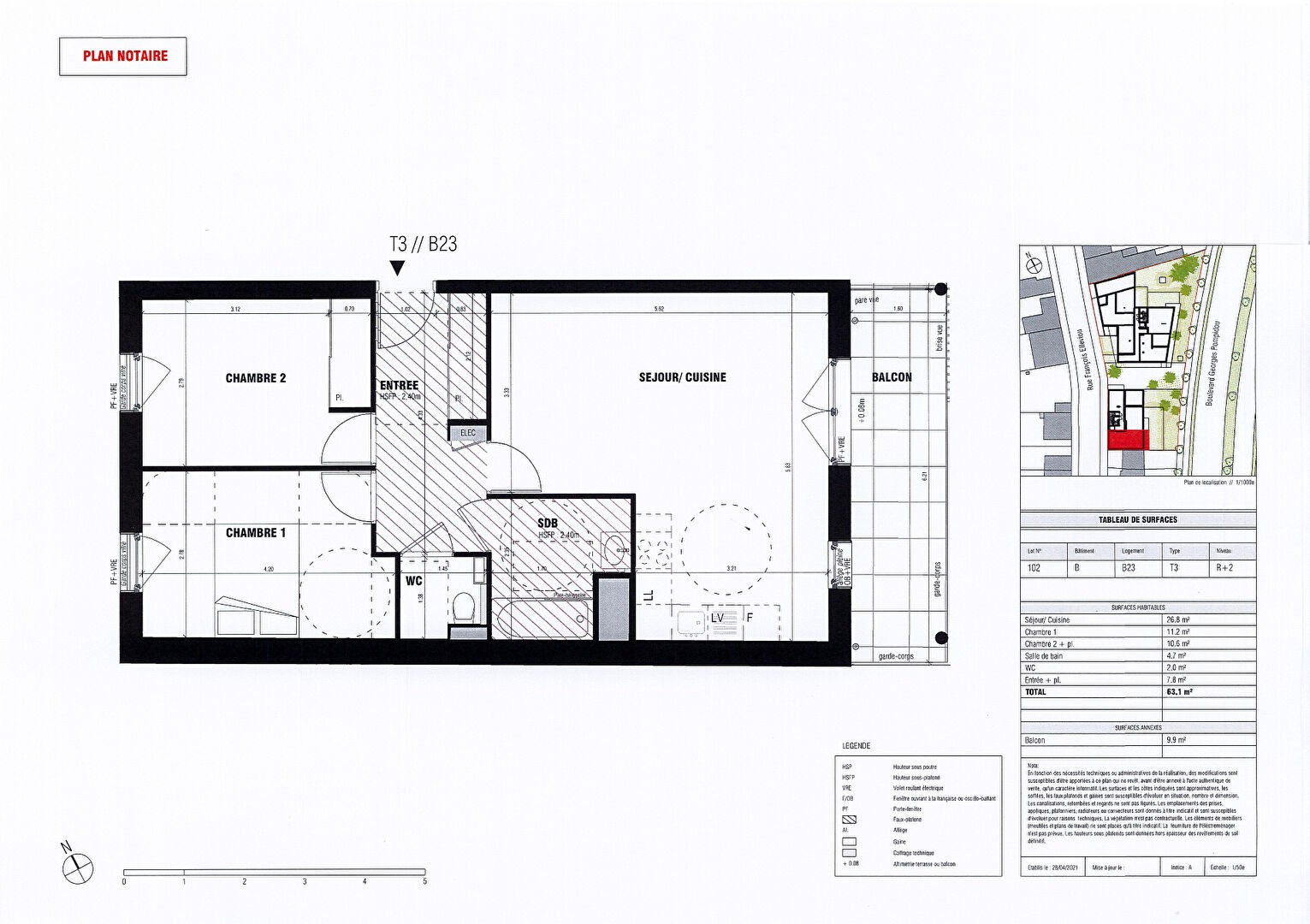 Vente Appartement à Rennes 3 pièces