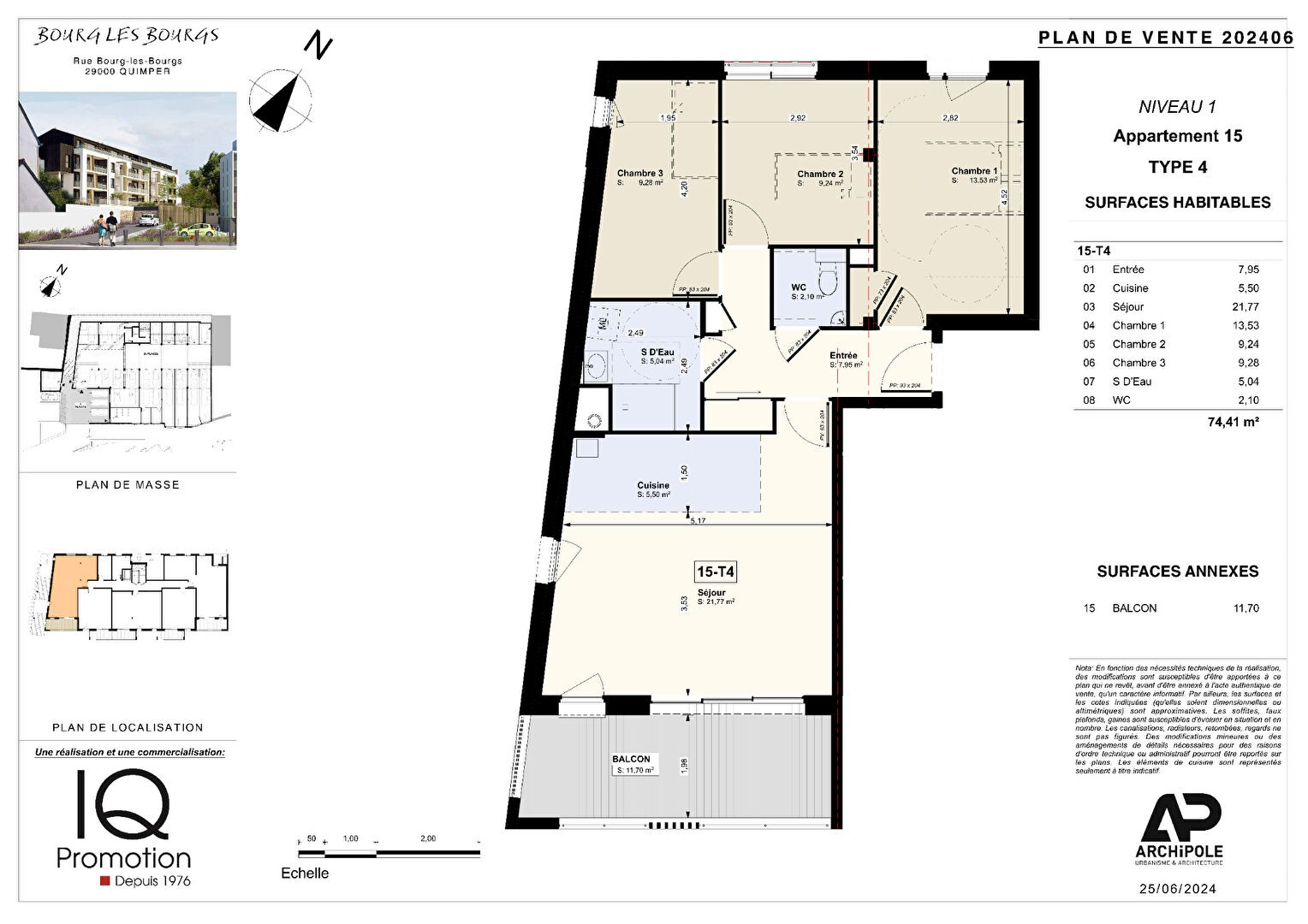 Vente Appartement à Quimper 4 pièces