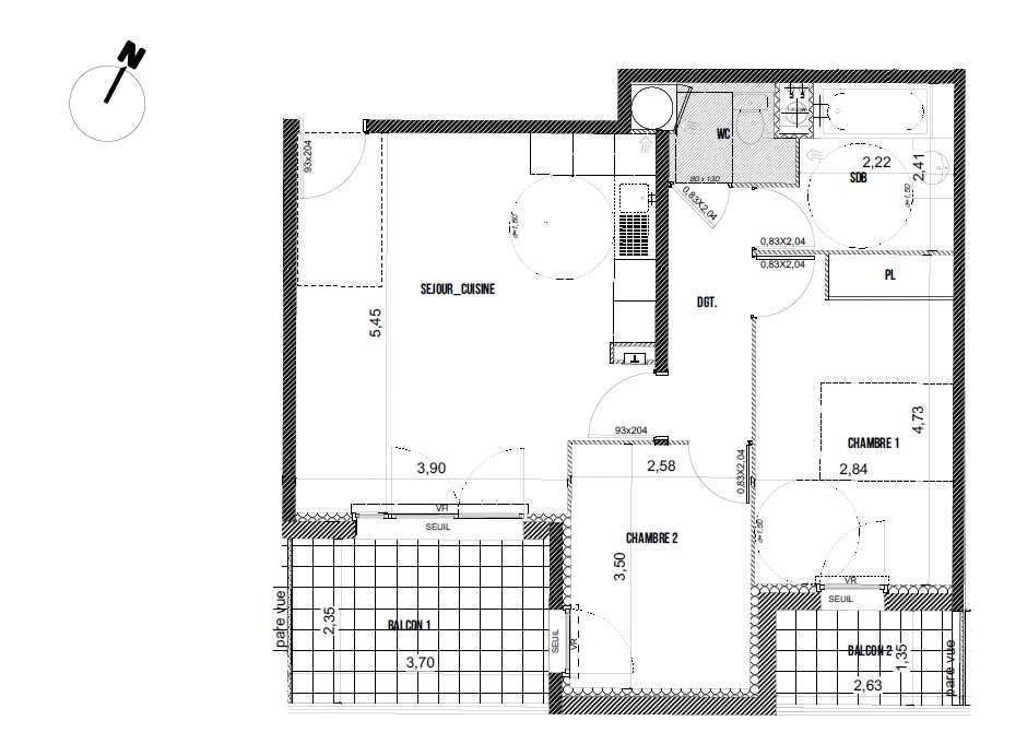 Vente Appartement à Marseille 11e arrondissement 3 pièces