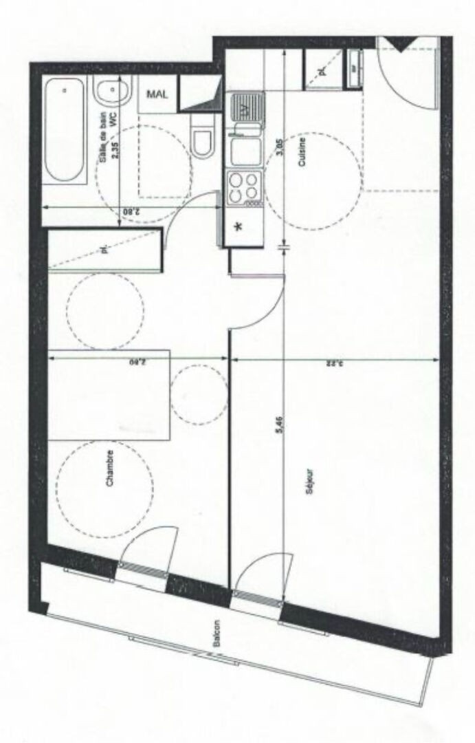 Location Appartement à Nanterre 2 pièces