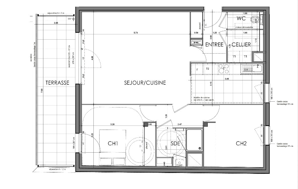 Vente Appartement à Rennes 3 pièces