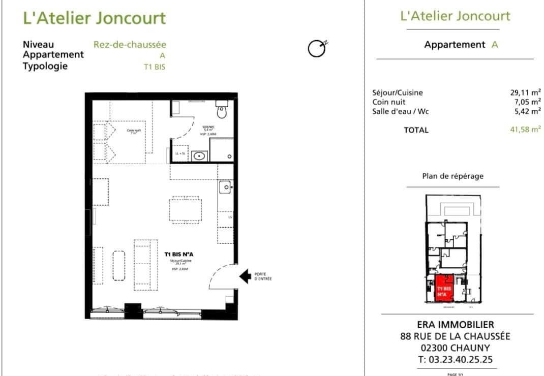 Location Appartement à Chauny 1 pièce