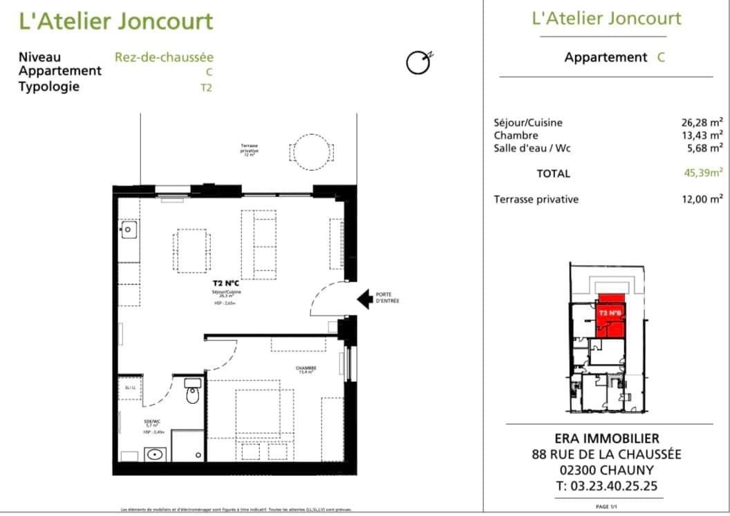 Location Appartement à Chauny 2 pièces