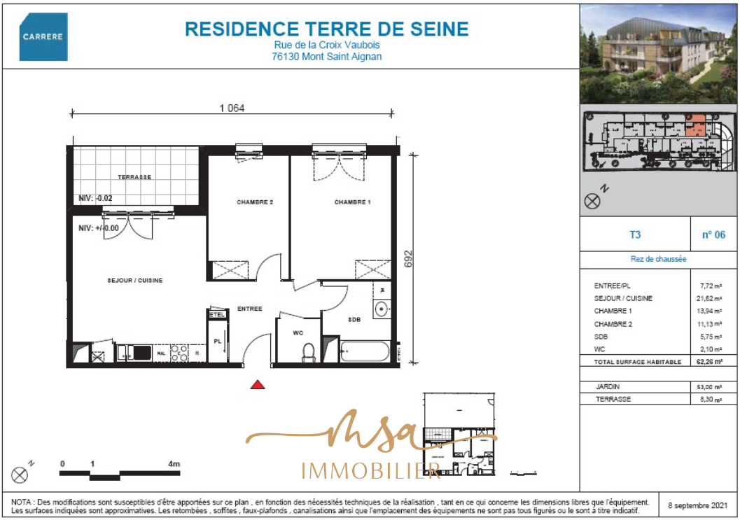 Location Appartement à Mont-Saint-Aignan 3 pièces