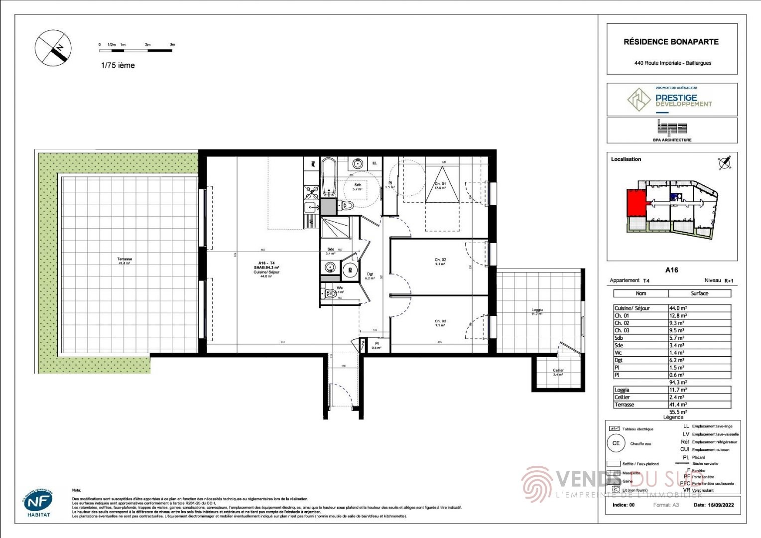 Vente Appartement à Baillargues 4 pièces