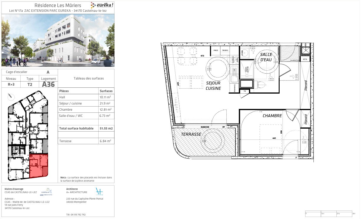 Location Appartement à Castelnau-le-Lez 2 pièces