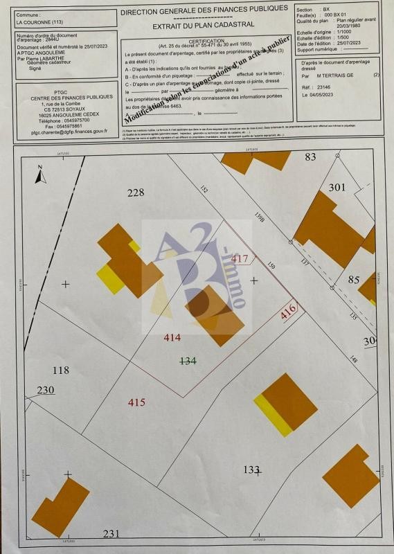 Vente Terrain à la Couronne 0 pièce