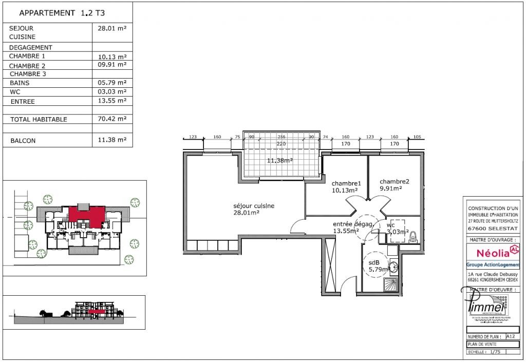 Vente Appartement à Sélestat 3 pièces