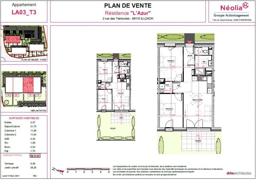 Vente Appartement à Illzach 3 pièces