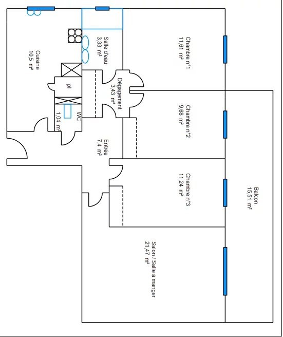 Vente Appartement à le Cannet 3 pièces