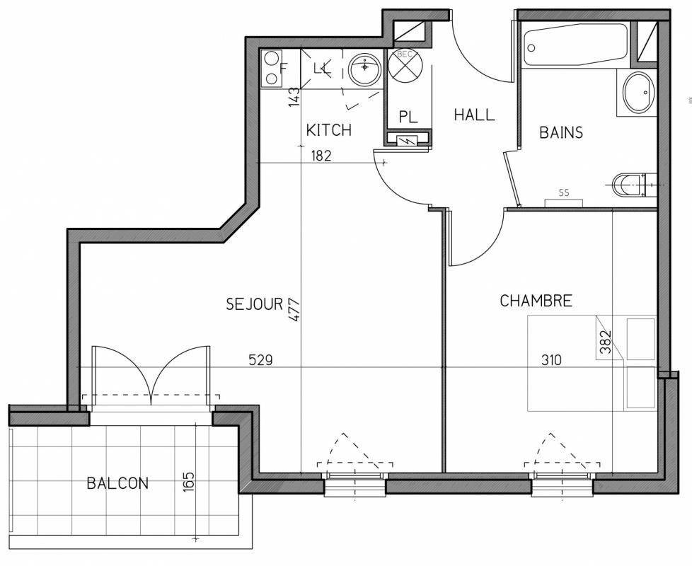 Location Appartement à Toulouse 2 pièces