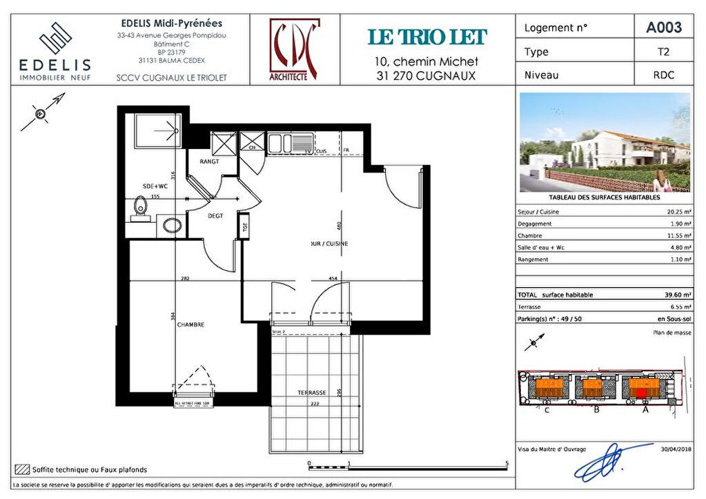 Location Appartement à Cugnaux 2 pièces