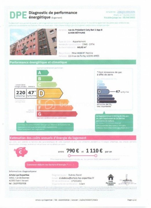 Vente Appartement à Béthune 3 pièces