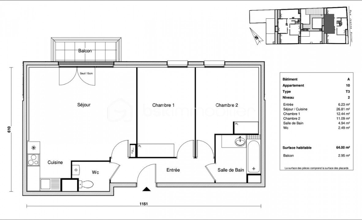 Vente Appartement à Bagnolet 3 pièces