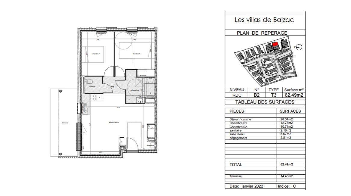 Location Appartement à Montbazon 3 pièces