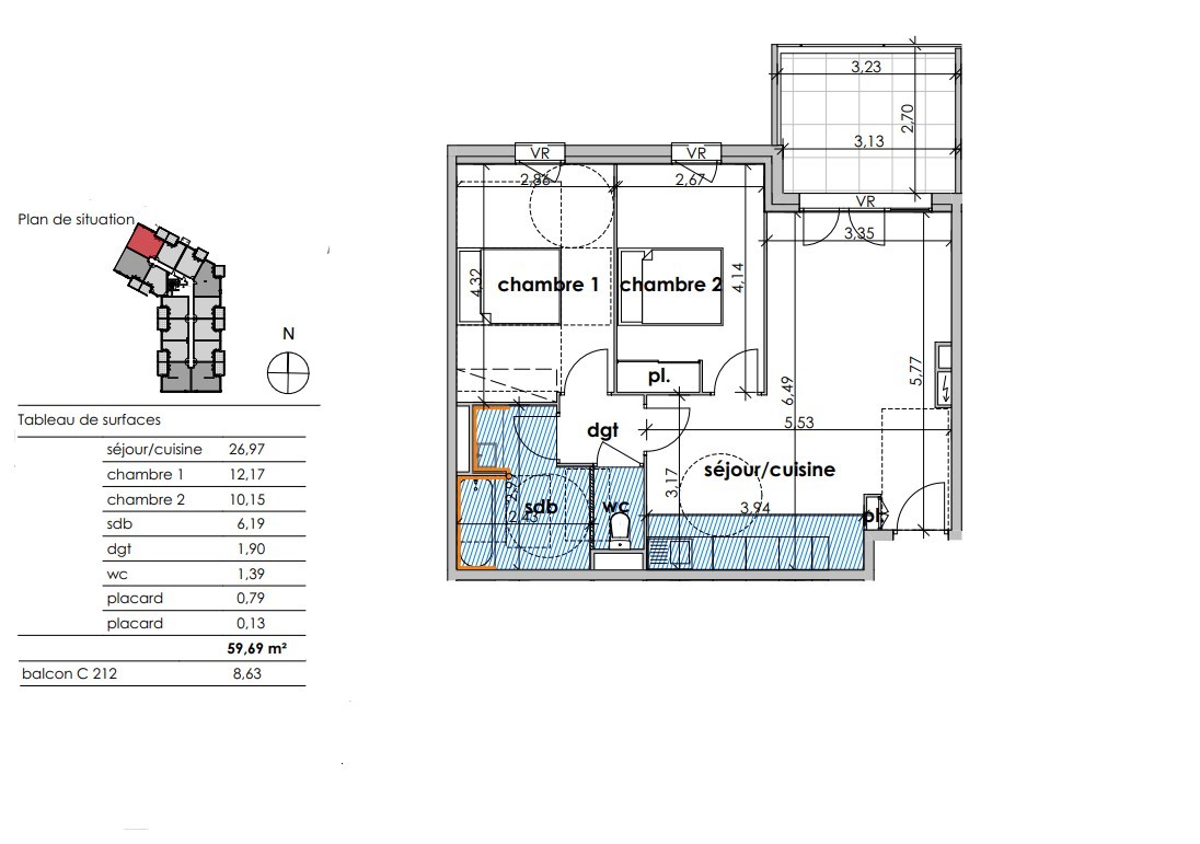 Vente Appartement à Sauvian 3 pièces