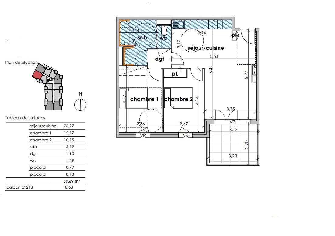 Vente Appartement à Sauvian 3 pièces