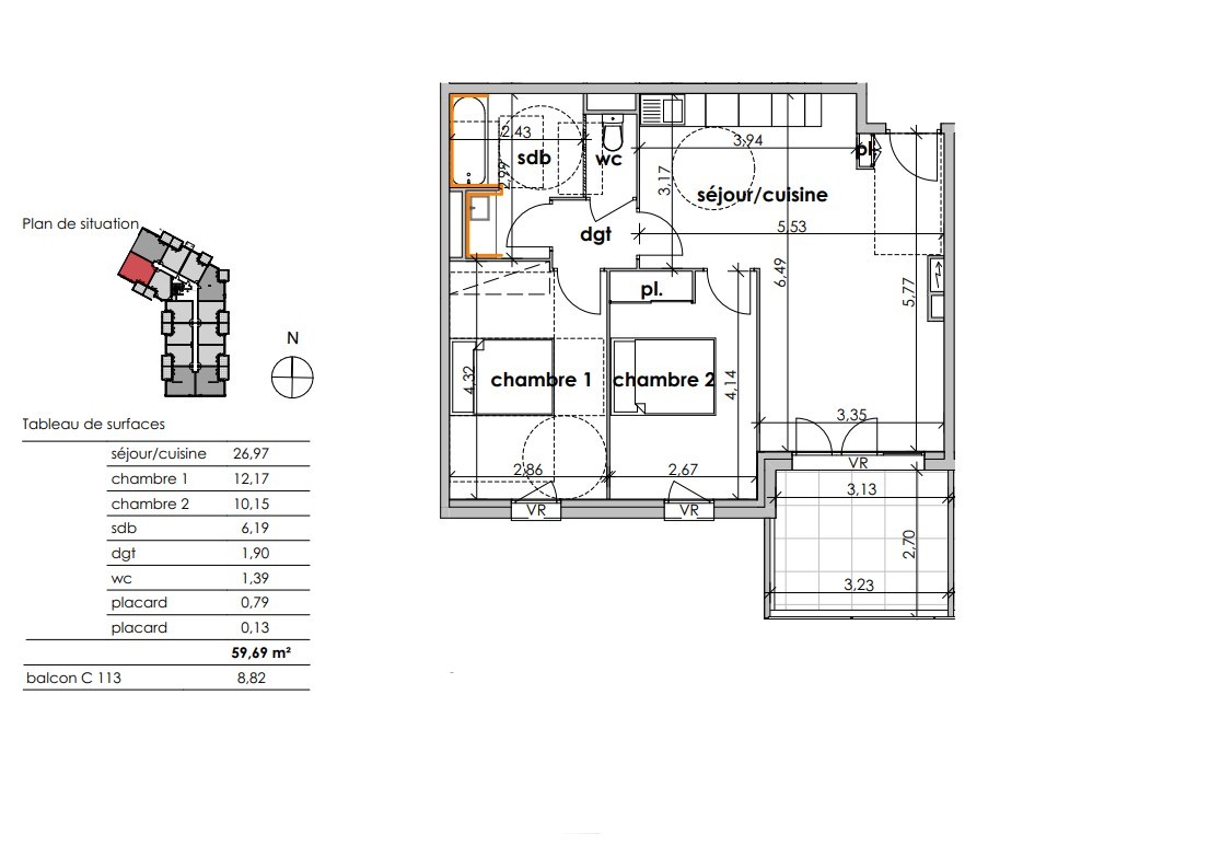 Vente Appartement à Sauvian 3 pièces