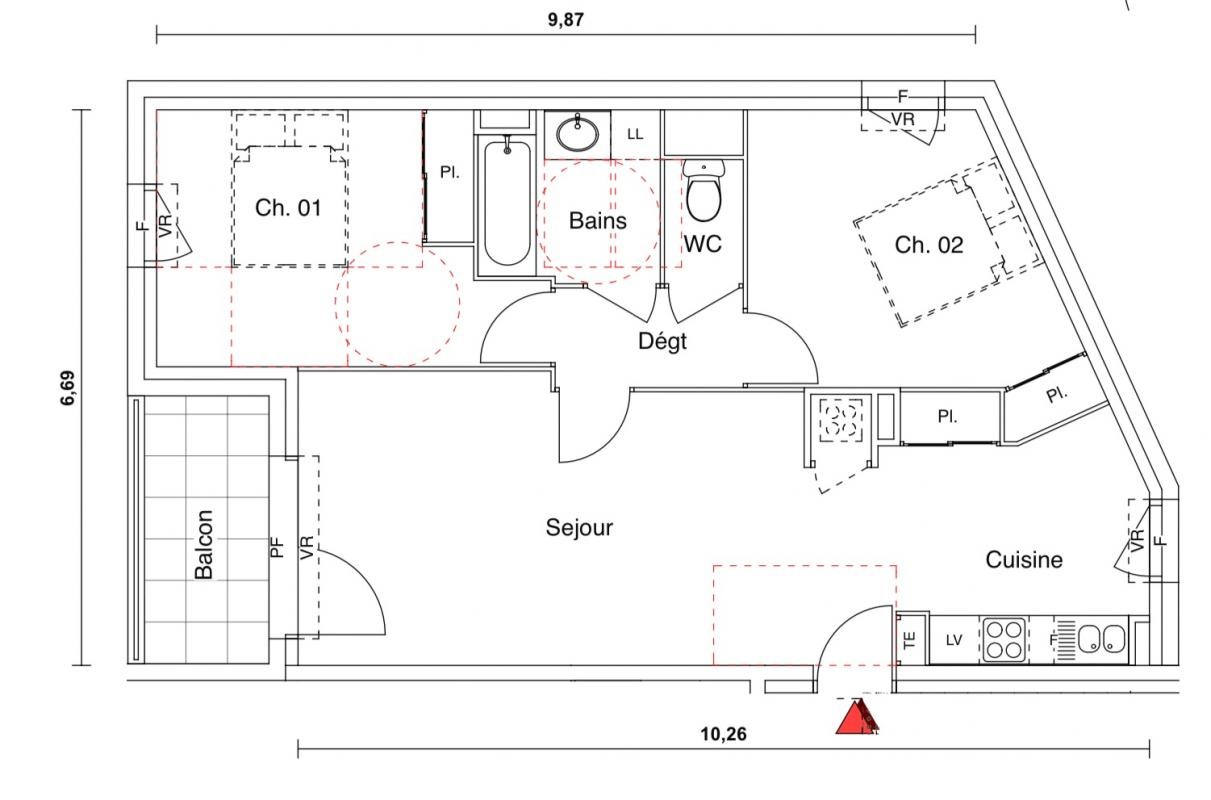 Vente Appartement à Castelginest 3 pièces