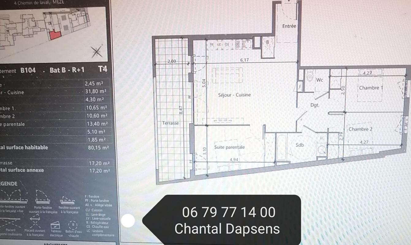 Vente Appartement à Mèze 4 pièces