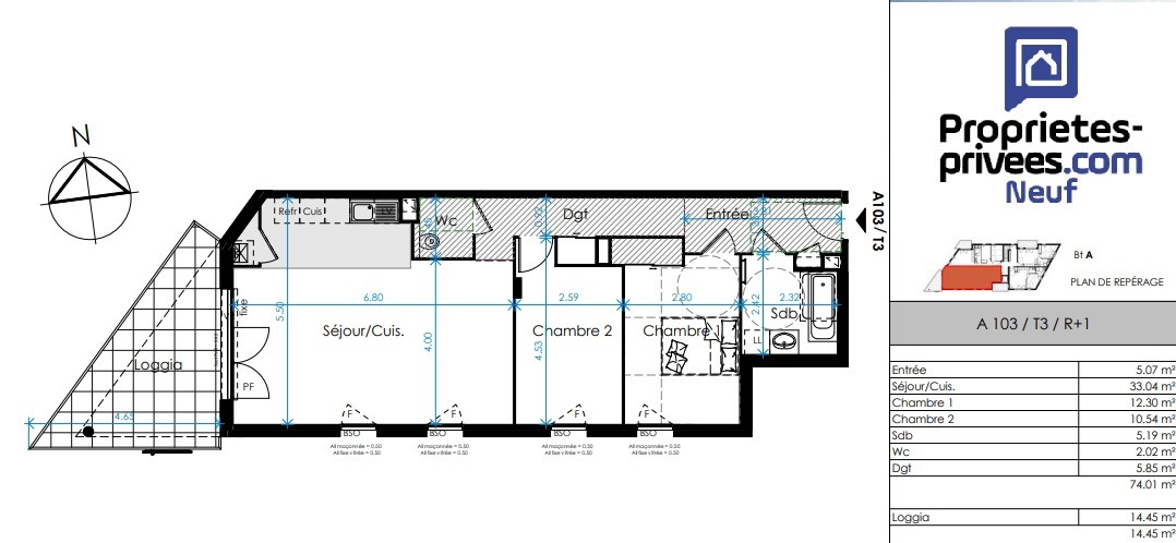 Vente Appartement à Caluire-et-Cuire 3 pièces