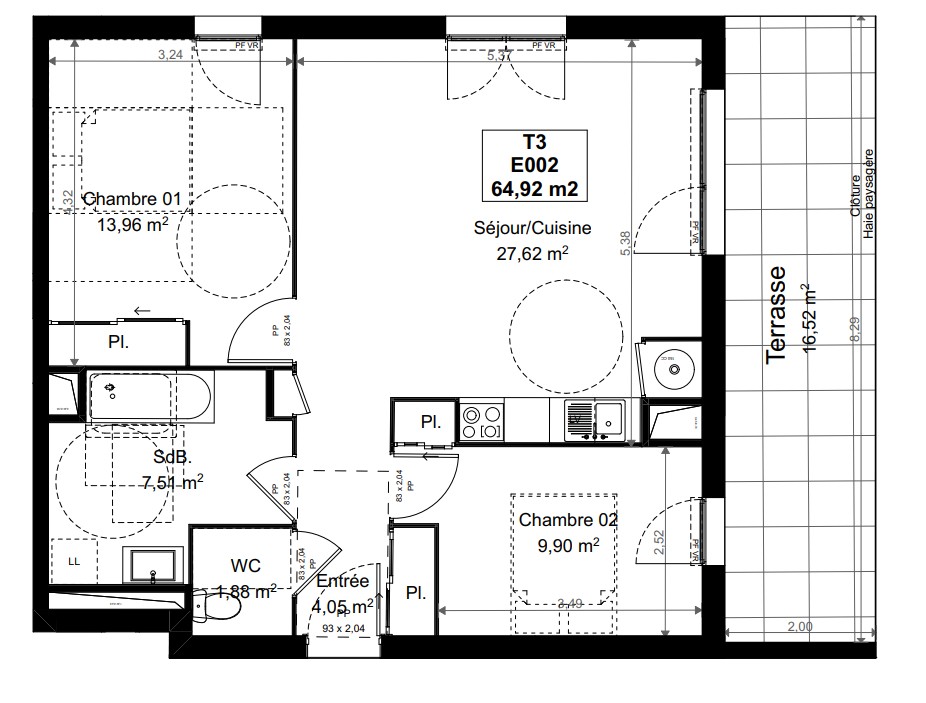 Vente Appartement à Saint-Priest 3 pièces