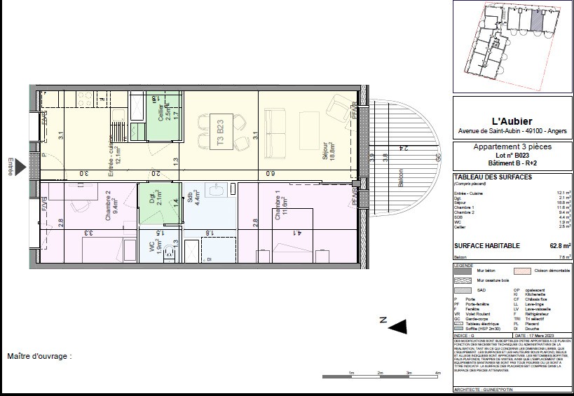 Location Appartement à Angers 3 pièces