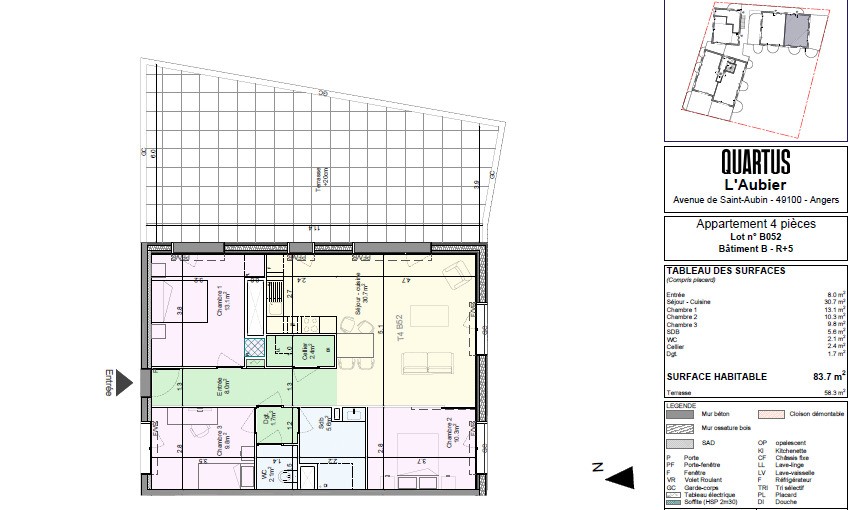 Location Appartement à Angers 4 pièces