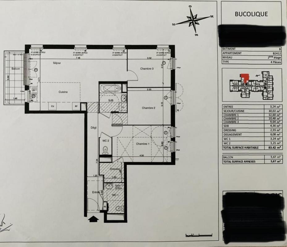 Location Appartement à Franconville 4 pièces