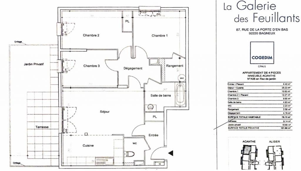 Location Appartement à Bagneux 4 pièces