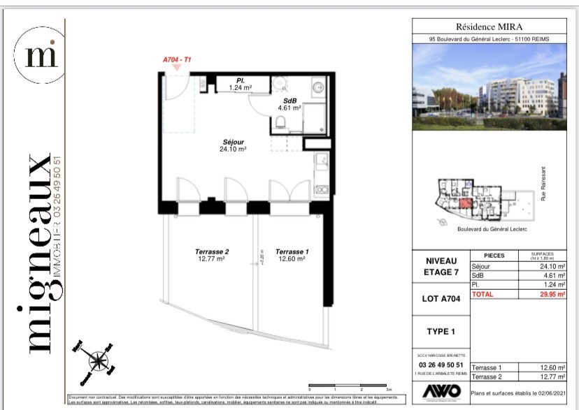 Location Appartement à Reims 1 pièce