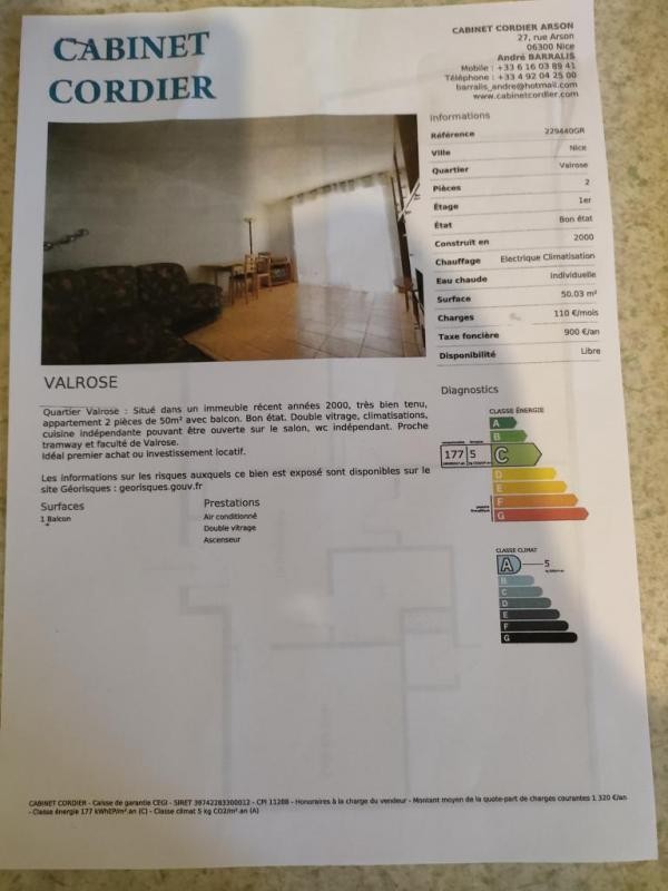 Location Appartement à Nice 2 pièces