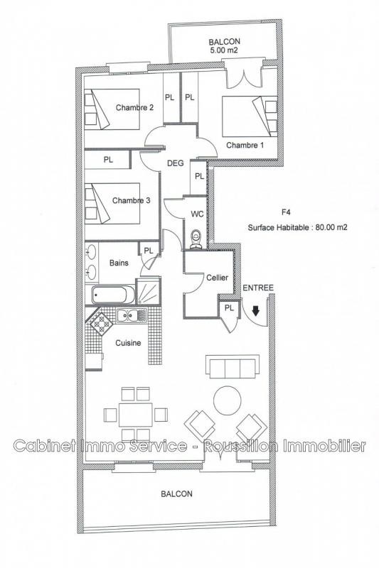 Location Appartement à le Boulou 4 pièces