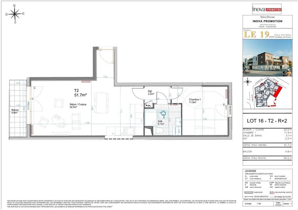 Vente Appartement à Tremblay-en-France 2 pièces