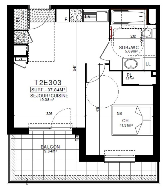 Location Appartement à Clermont-Ferrand 2 pièces