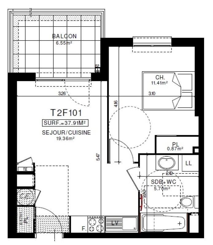 Location Appartement à Clermont-Ferrand 2 pièces