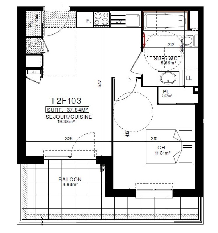 Location Appartement à Clermont-Ferrand 2 pièces