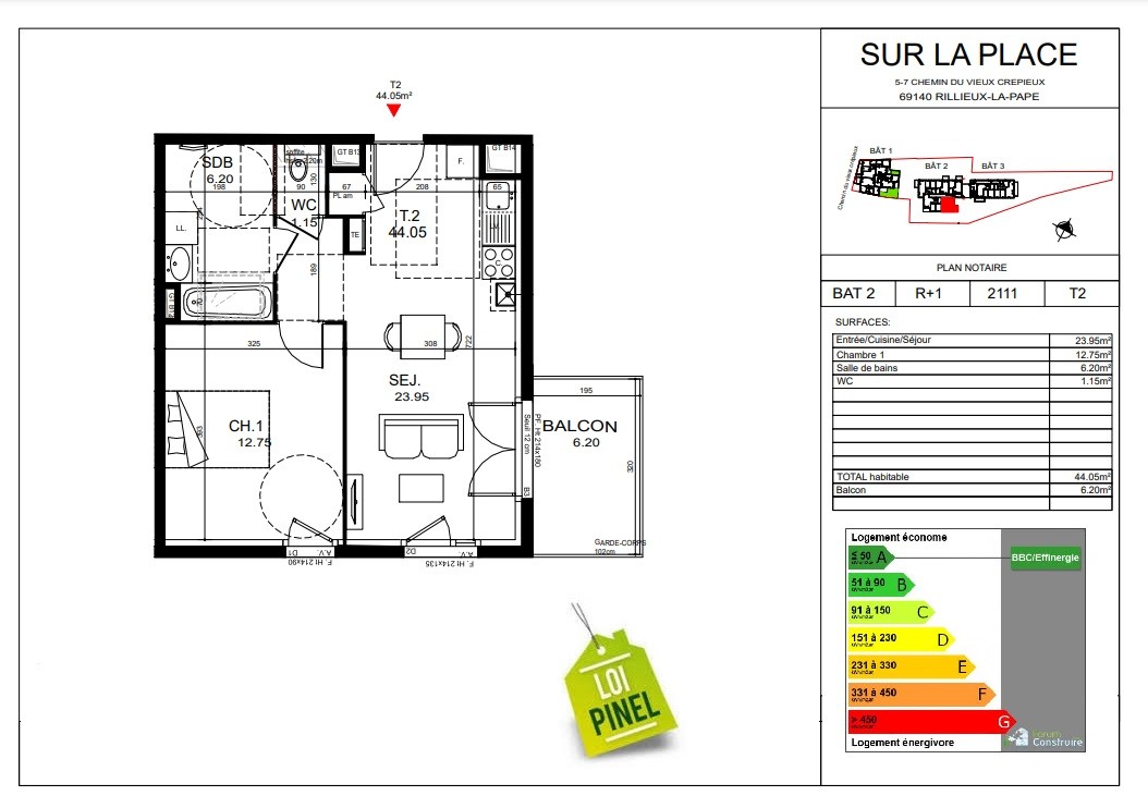 Vente Appartement à Rillieux-la-Pape 2 pièces