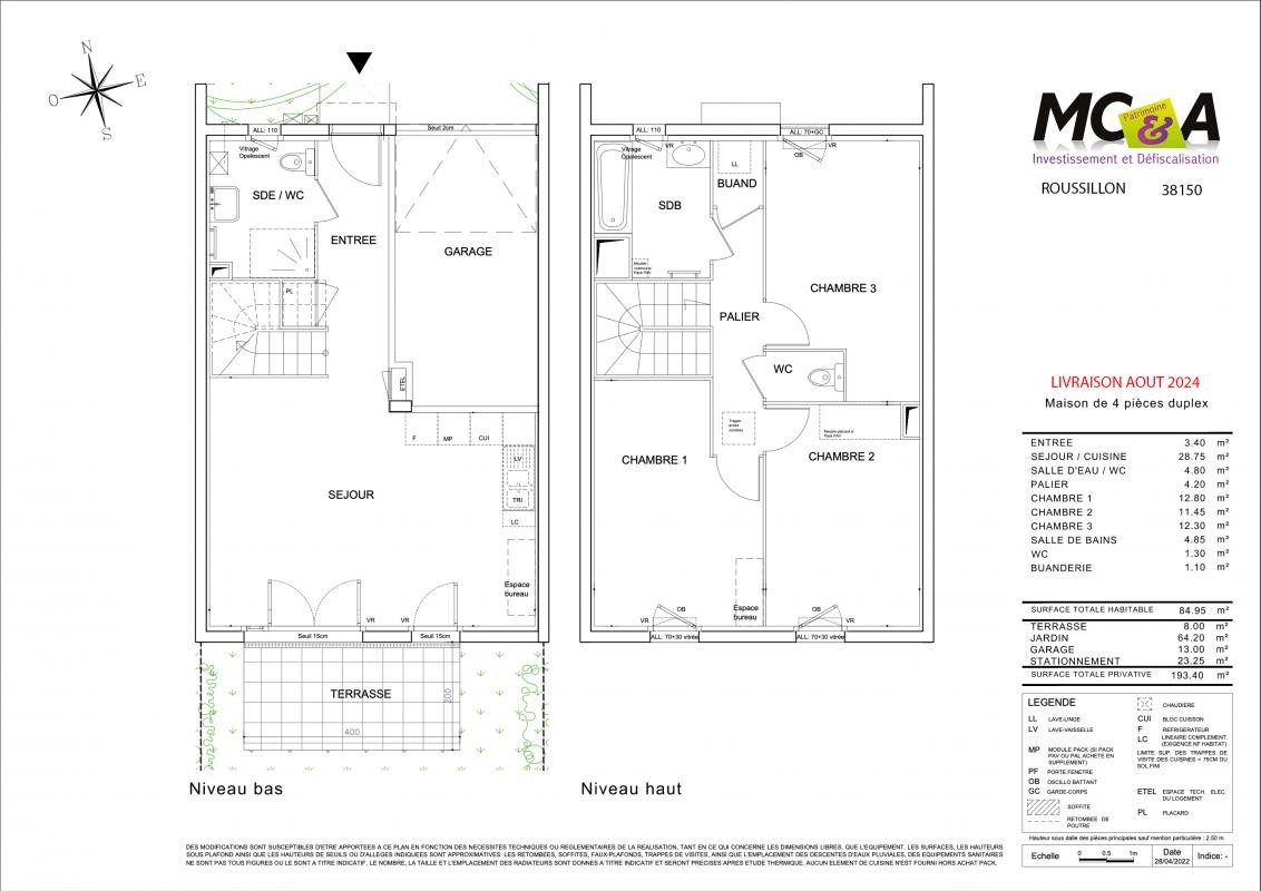 Vente Appartement à Roussillon 4 pièces