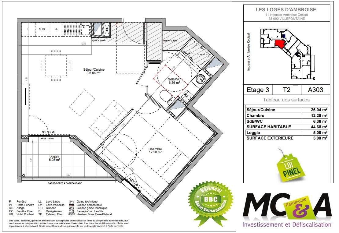 Vente Appartement à Villefontaine 2 pièces