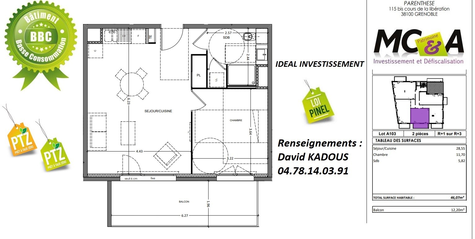 Vente Appartement à Grenoble 2 pièces