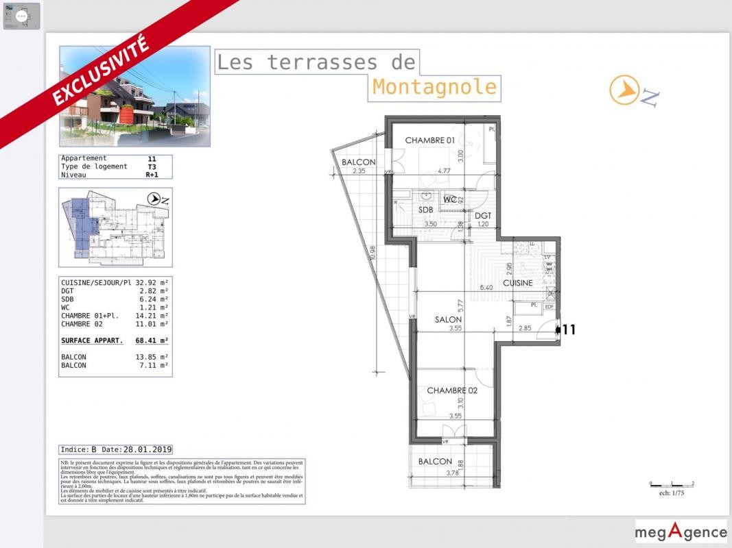 Vente Appartement à Viviers-du-Lac 3 pièces