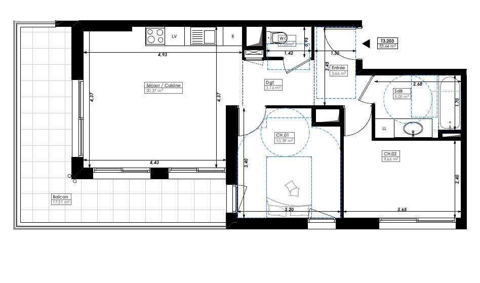 Vente Appartement à Publier 2 pièces