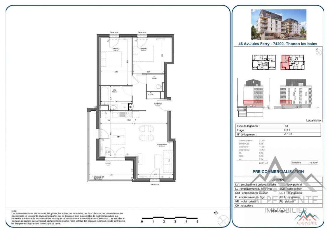 Vente Appartement à Thonon-les-Bains 3 pièces