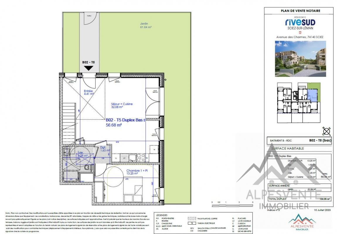 Vente Appartement à Sciez 5 pièces