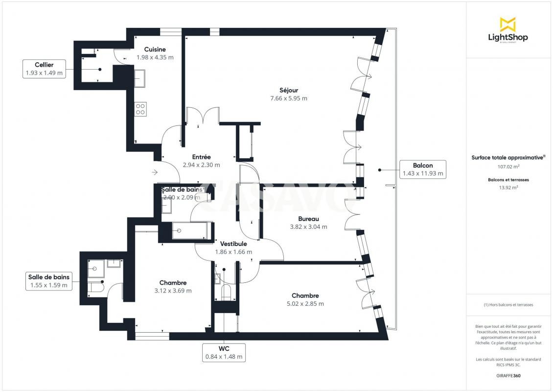 Vente Appartement à Paris Buttes-Chaumont 19e arrondissement 5 pièces