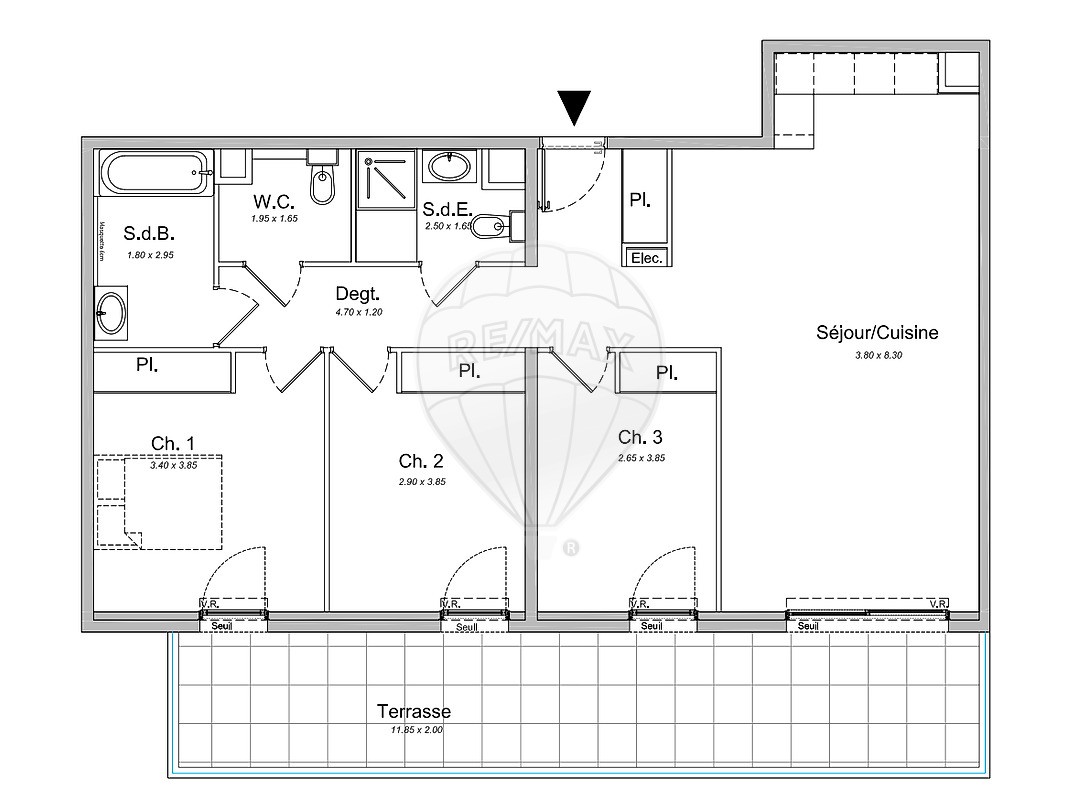 Vente Appartement à Saint-Laurent-du-Var 4 pièces