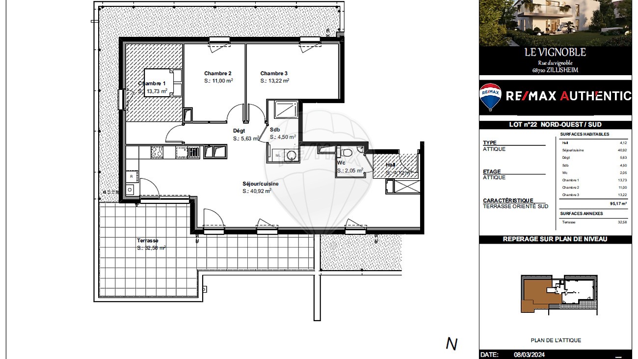 Vente Appartement à Zillisheim 5 pièces