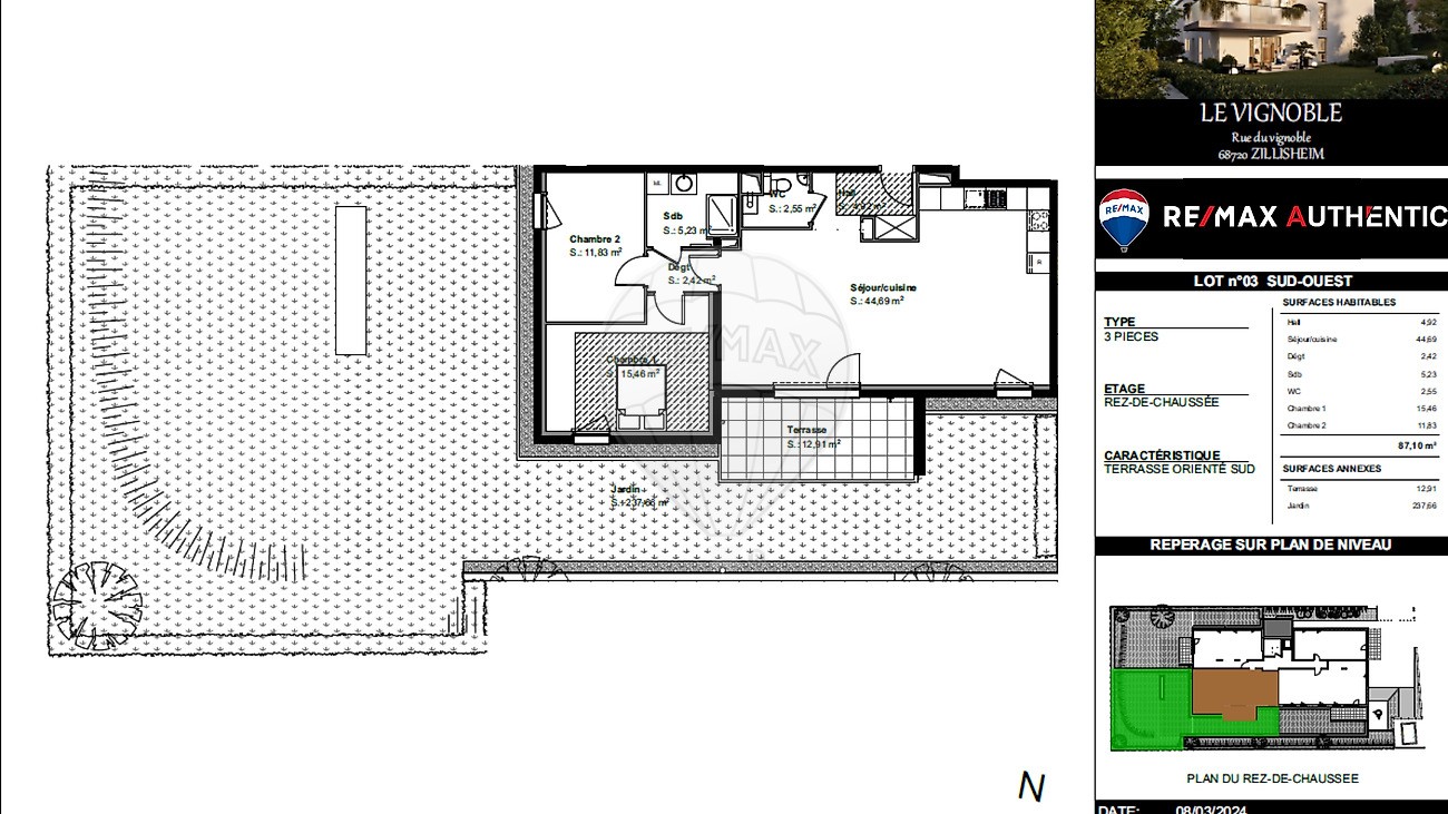 Vente Appartement à Zillisheim 4 pièces