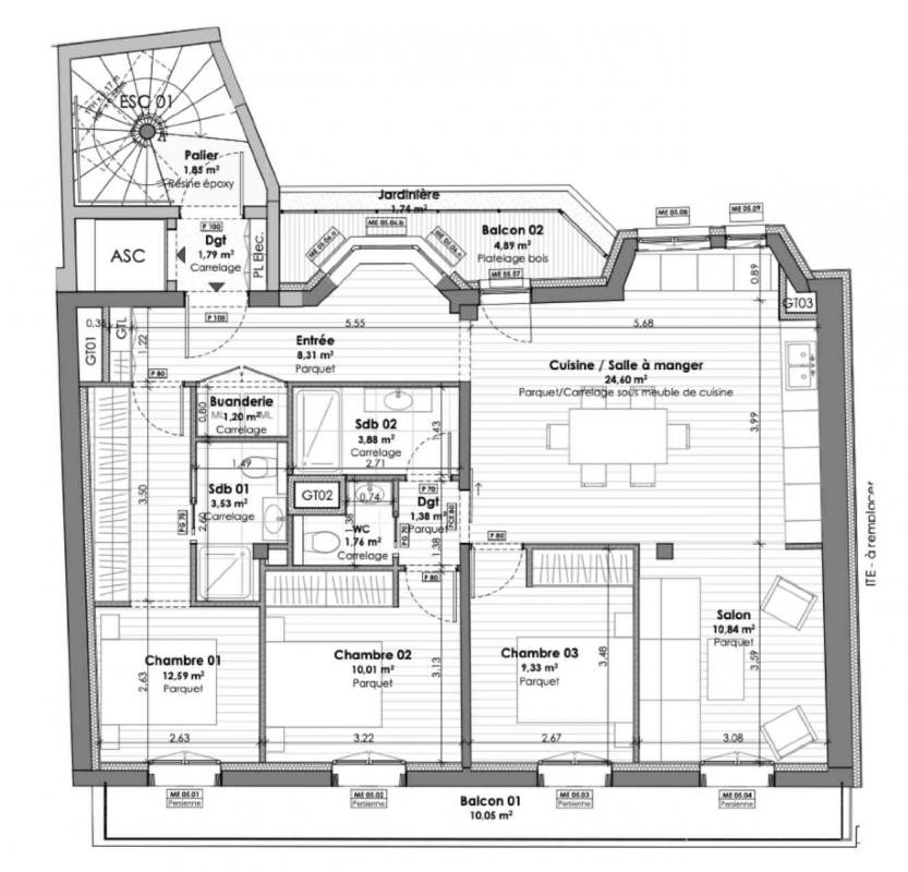 Vente Appartement à Paris Observatoire 14e arrondissement 4 pièces